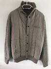 Vintage Tootal Mens Acrylic Beige Grey Jacket Knit Sleeves Size Large Vgc