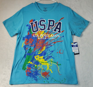 US Polo Assn. Sleepwear Shirt Boys Size 14/16 Blue Short Sleeve Round Neck