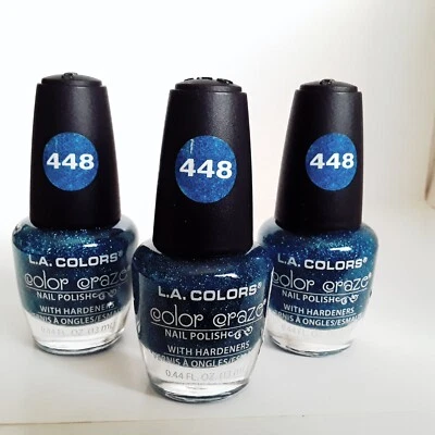 L.A Colors Color Craze - 448 cristales de aguamarina lote de 3 con endurecedores .44 fl oz Foto 1 de 4
