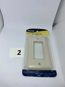 Amertac 935RAL Devon Light Almond Steel 1-Rocker Outlet Wallplate 5 in. - Picture 1 of 2