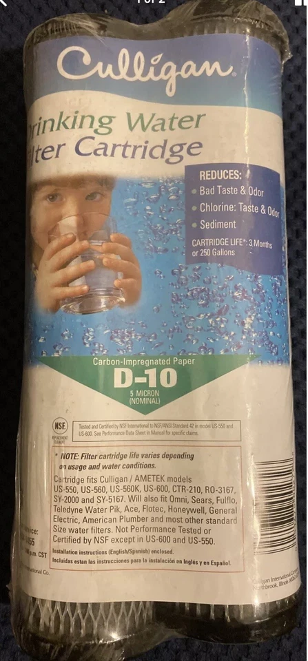 Paquete de 2 filtros de agua potable Culligan D-10 Foto 1 de 2