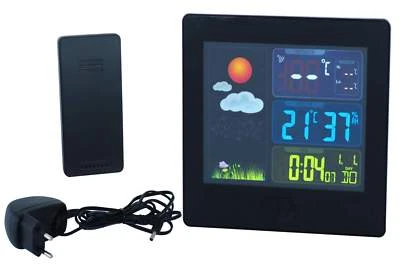 Digitale funk Wetterstation Außensensor innen außen Temparatur Alarm Kalender - Bild 1 von 4