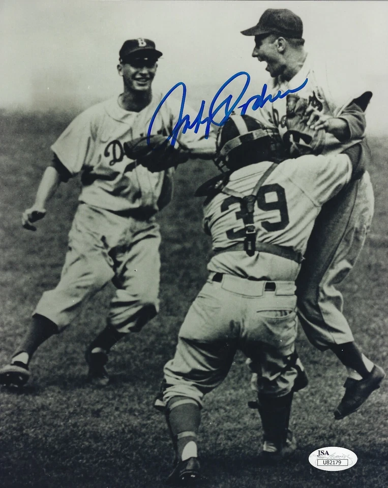 Autographed 8x10 JOHNNY PODRES  Brooklyn Dodgers photo - JSA COA - Image 1 of 1