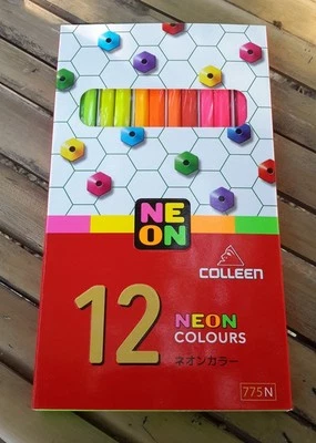 Colleen Pencils Neon Art Drawing Box Set 12 Colours Pencils Best Hexagonal - Image 1 of 4