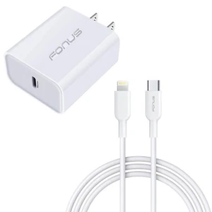 Fast Type-C 20W PD Home Charger 6ft Long Cable Quick Power for Tablets - Picture 1 of 8