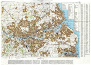 Russian Soviet Military Topographic Map - NEWCASTLE-UPON-TYNE, 1:25 000, REPRINT - Picture 1 of 4