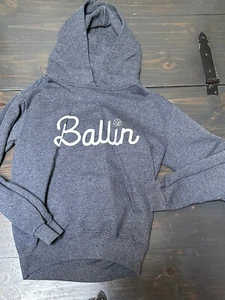 Jerzees Navy Blue Youth M Pullover Hooded Sweatshirt "Ballin" Basketball EUC - Picture 1 of 5