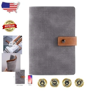 A5 Faux Leather Refillable Journal with 6-Ring Binder and Calendar for Travelers - Picture 1 of 8