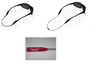Cablz Zipz Colorz Sunglass Retainer - 14" Red/White/Black - Picture 1 of 1