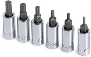 SK TOOLS 6 Piece 1/4" Drive Metric Hex Bit Socket Set - Picture 1 of 2