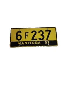 PLACA DE LICENCIA DE BICICLETA Manitoba vintage años 50 coleccionables transporte - Imagen 1 de 3