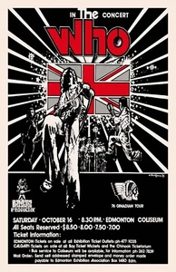 Póster de concierto enmarcado Who 1976 Edmonton, Ontario - Imagen 1 de 2