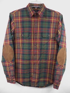 CAMISA POLO RALPH LAUREN HOMBRE PEQUEÑA EXTERIOR PARCHE GAMUZA VERDE ROJO CUADROS ALGODÓN - Imagen 1 de 7