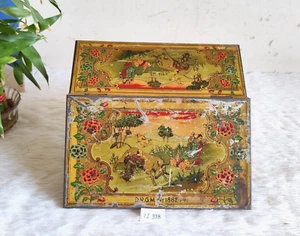 Antique Bull Attacking Japanese Art Graphics DRGM Advertising Tin Germany TI998 - Picture 1 of 7