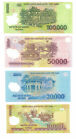 VIETNAM  10,000 20,000 50,000 100,000 DONG UNCIRCULATED COLLECTION
