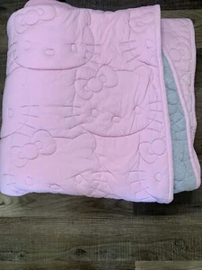 POTTERY BARN TEEN Pink Hello Kitty Heritage Cotton Full Queen Quilt Reversible - Picture 1 of 15