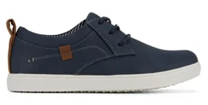 Clarks Youth Boys Size 4 E Tad Navy Blue Leather look Sneaker Shoe - Picture 1 of 16