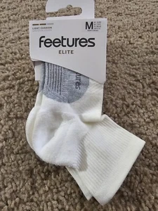 Feetures Unisex Adults' Elite Light Cushion Quarter Socks White Medium - Picture 1 of 2