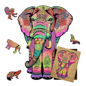Woods Story Wooden Jigsaw Puzzles for Adults Elephant With Gift Box Size XL - Picture 1 of 12