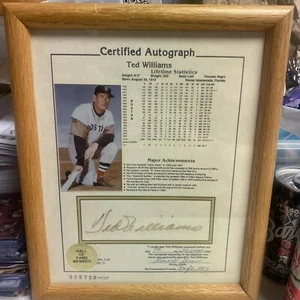 TED WILLIAMS - AUTOGRAMM - Hall of Fame - signiert 8x10 - notariell beglaubigt - 1987 - Bild 1 von 6