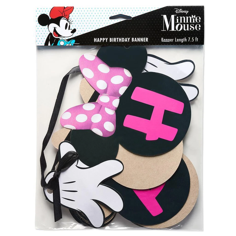Minnie Mouse Classic Happy Birthday Jointed Banner Birthday Party Supplies New - Image 1 of 1