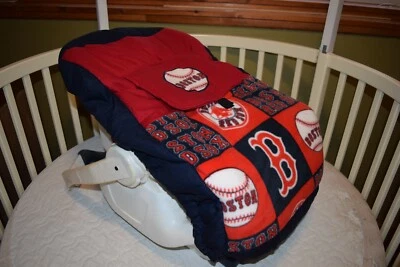 NEW CAR SEAT CARRIER COVER M/W BOSTON RED SOX FABRIC - Image 1 of 3