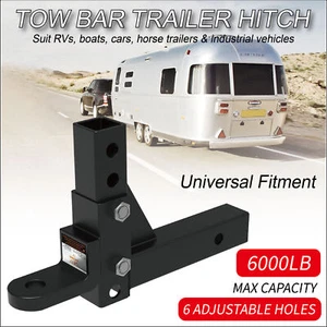 Towbar Ball Mount Tongue 2" Hitch Adjustable Trailer 4WD Car Bike Rack - Picture 1 of 11