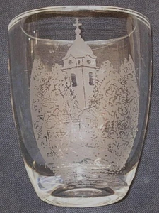 RATTVIK SWEDEN CHURCH ETCHED CRYSTAL CUT GLASS ORREFORS VASE - Picture 1 of 4