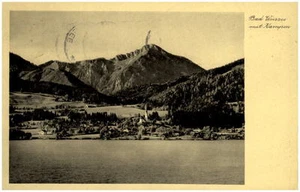 BAD WIESSEE 1934 Dt. Reich Postkarte Fernansicht mit Kampen Alpen Panorama - Bild 1 von 1