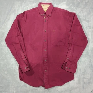 King Ranch Shirt Mens Small Maroon Long Sleeve Button Down Heavy Cotton Western - Picture 1 of 6
