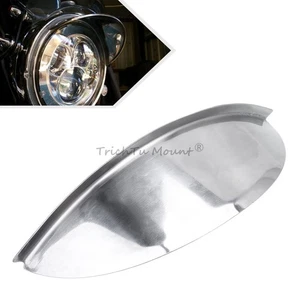 7" Chrome Motorcycle Round Headlight Visor Universal Fit For Honda VT600C Shadow - Picture 1 of 18