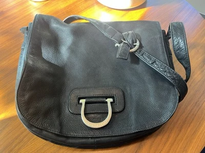 Kenneth Cole Genuine Black Leather Shoulder Bag Satchel Hobo - Image 1 of 4