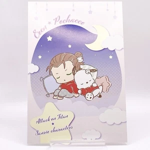 Eren Pochacco Sleeping Postcard Attack On Titan × Sanrio Characters Japan F/S - Picture 1 of 10