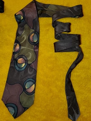 ROBERT DASKAL ~ ARTE PINTADO A MANO ~ CORBATA PARA HOMBRE ~ ¡FANTÁSTICO PATRÓN! ~ 57" Foto 1 de 4