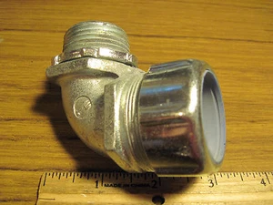 Malleable Iron 1" 90 Degree Angle Liquidtight Connector Flexible Metal Conduit   - Picture 1 of 1