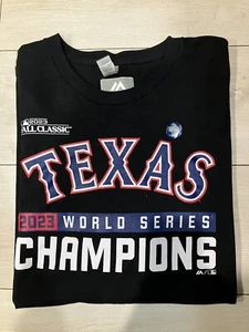 Majestic Texas Rangers 2023 World Series Black T-Shirt Size 2XL - Picture 1 of 9