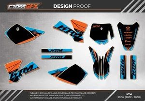 2002 2003 2004 2005 2006 2007 2008 SX 50 Graphics Kit for KTM SX50 Decal SR JR - Picture 1 of 6