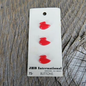 Vintage Red Bird Buttons Ducks Seagulls JHB International Shank Style Washable - Picture 1 of 7