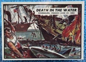 VINTAGE 1962 TOPPS CIVIL WAR NEWS TRADING CARD #69 "DEATH IN THE WATER", EX/ NM