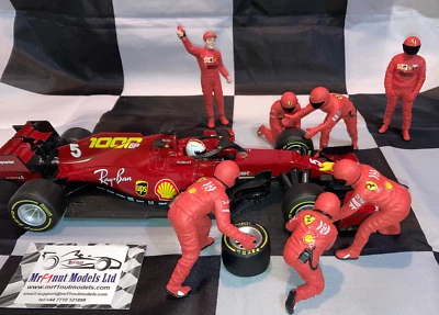 1:18 American Diorama 76556 7 figure Ferrari F1 Pit Crew Set#3 - Decals Applied - Image 1 of 4
