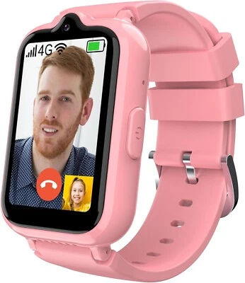 Reloj inteligente con pantalla táctil 4G para niñas - Rastreador GPS, llamadas telefónicas y de video, podómetro Foto 1 de 4