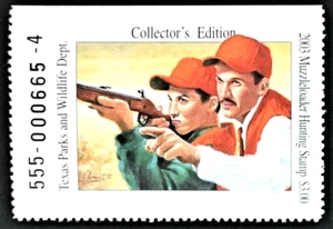 2003 Texas Muzzleloader Hunting Stamp, Collector's Edition - Picture 1 of 2