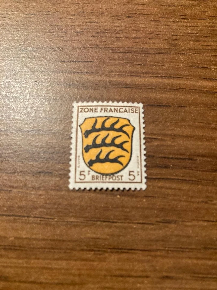 Scott# 4N3, 1945-46,  5 pf.,  French Occupation Stamp Wurttemberg - Image 1 of 1