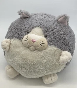 American Mills Squishable Round Cat Giant Plush Stuffed Animal Pillow Gray White - Picture 1 of 7