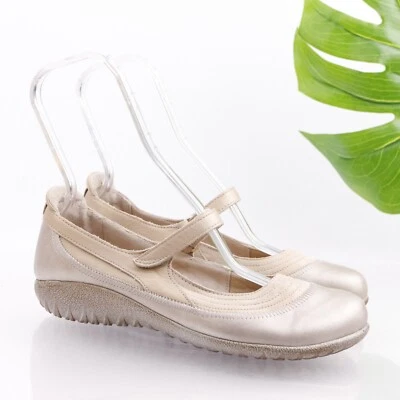 Naot Women's Kirei Mary Jane Shoe Size 41 10 Flat Silver Metallic Cork Insole - Image 1 of 4