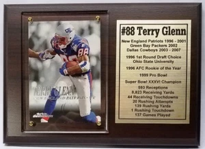 New England Patriots Terry Glenn Football Card Plaque - Picture 1 of 1