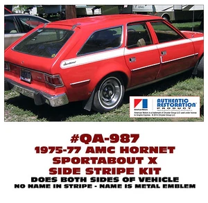 QA-987 1975 1976 1977 AMC - AMERICAN MOTORS - HORNET SPORTABOUT X - STRIPE DECAL - Bild 1 von 1