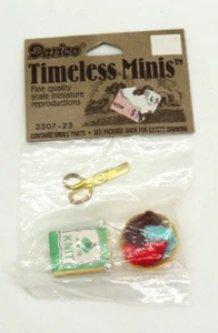 Darice Timeless Minis Knitting Set Book Basket Needles Yarn Scissors Doll House - Picture 1 of 6