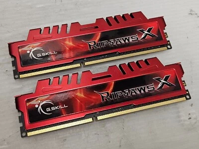 4GB (2x2GB) DDR3, PC3-12800, 1600MHz, G.SKILL RIPJAWS X, RED, 1.5V, WORKING - Image 1 of 2
