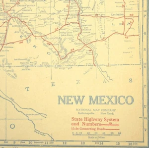 Vintage NEW MEXICO Auto Trails Map Highway Old Original Antique Santa Fe Road - Picture 1 of 8